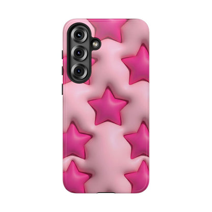 Pink Puffy Stars Aesthetic Phone Case - Cute Y2K Design