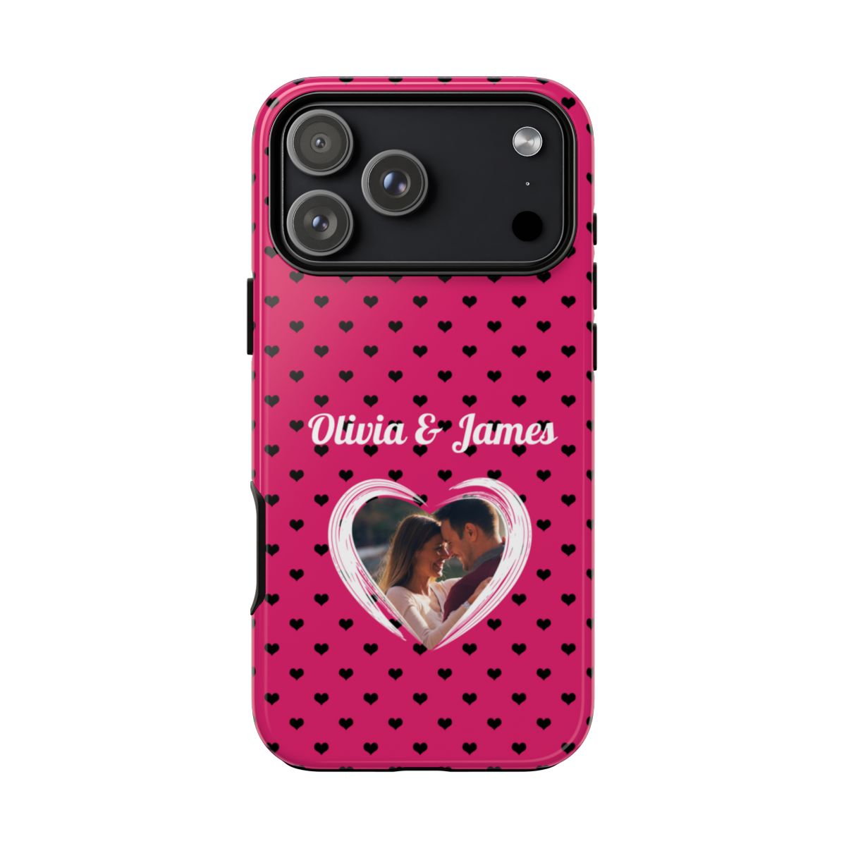 Personalized Photo Pink Heart Phone Case - Custom Photo & Name