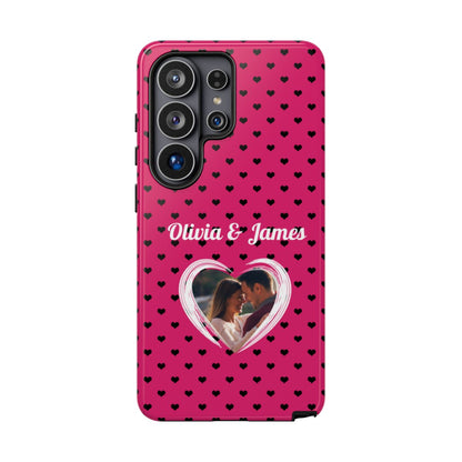 Personalized Photo Pink Heart Phone Case - Custom Photo & Name