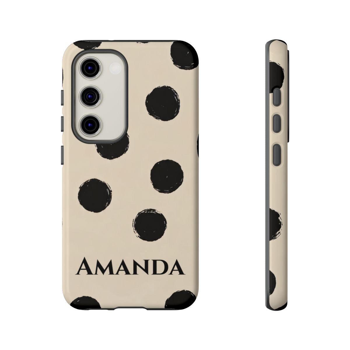 Personalized Polka Dot Phone Case – Custom Name Modern Abstract Aesthetic