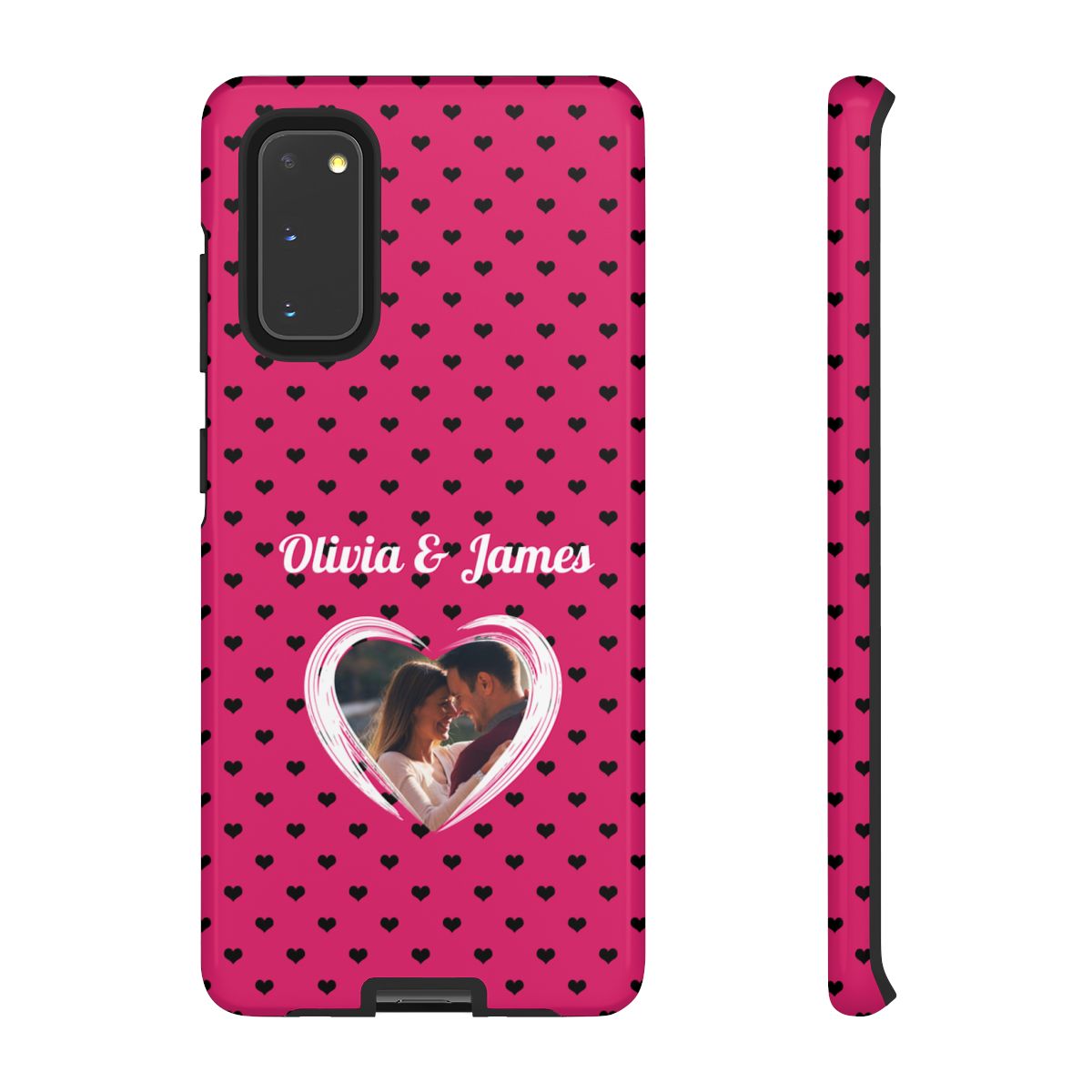 Personalized Photo Pink Heart Phone Case - Custom Photo & Name