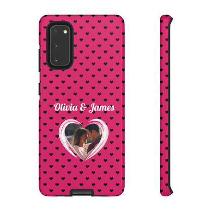 Personalized Photo Pink Heart Phone Case - Custom Photo & Name