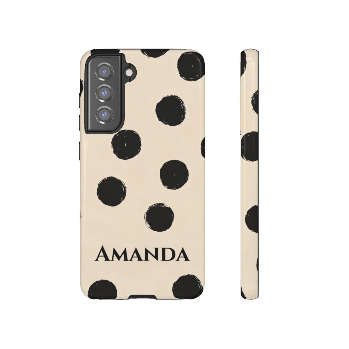Personalized Polka Dot Phone Case – Custom Name Modern Abstract Aesthetic