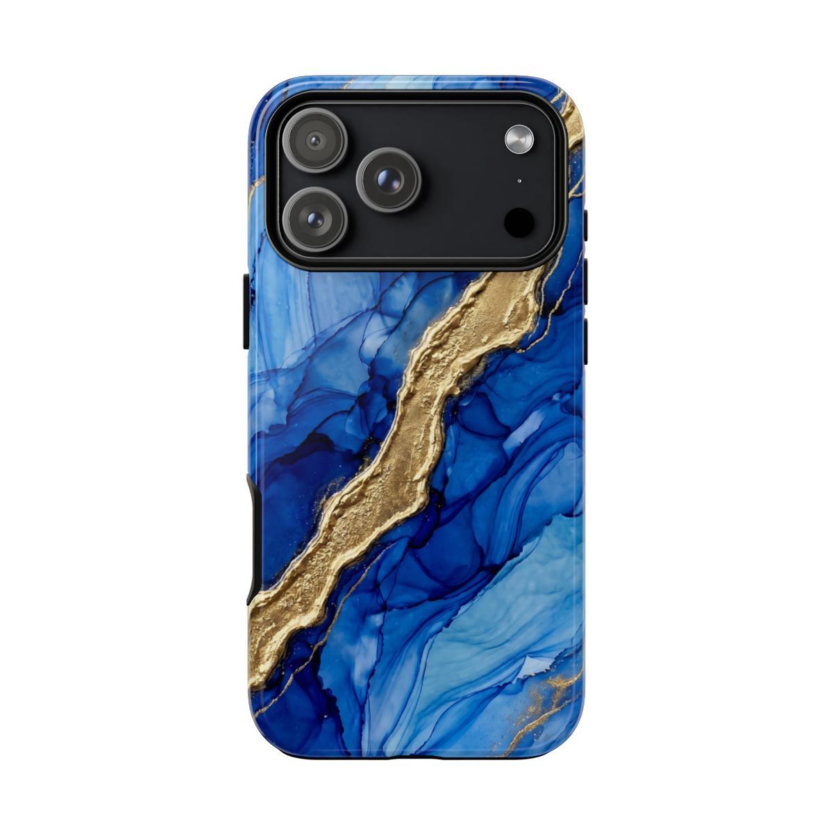 Blue Gold Marble Phone Case – Luxury Sapphire Geode Ink Art Design