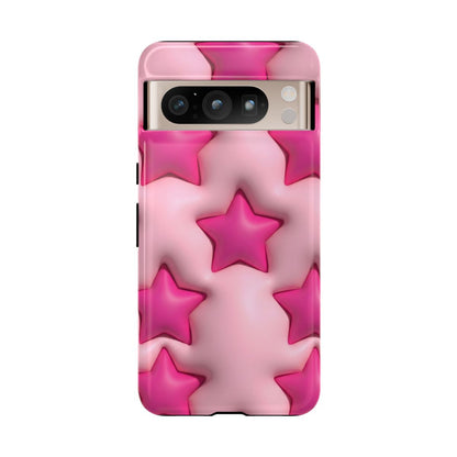 Pink Puffy Stars Aesthetic Phone Case - Cute Y2K Design