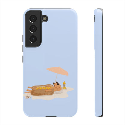 Funny Dachshund Phone Case – Minimalist Hot Dog Summer Aesthetic