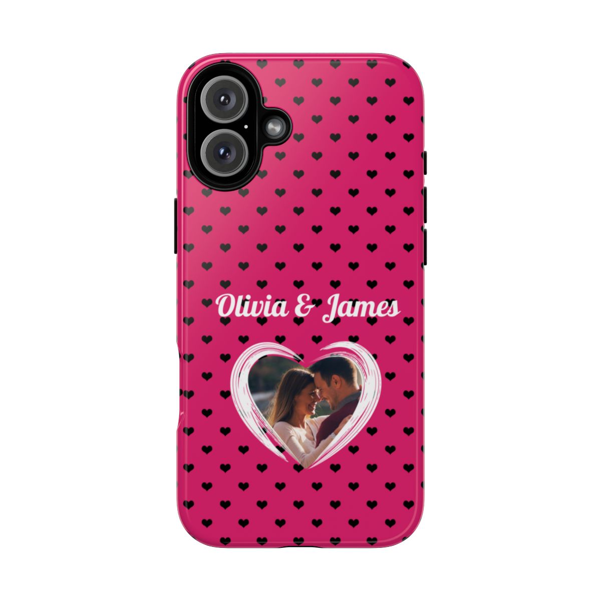 Personalized Photo Pink Heart Phone Case - Custom Photo & Name