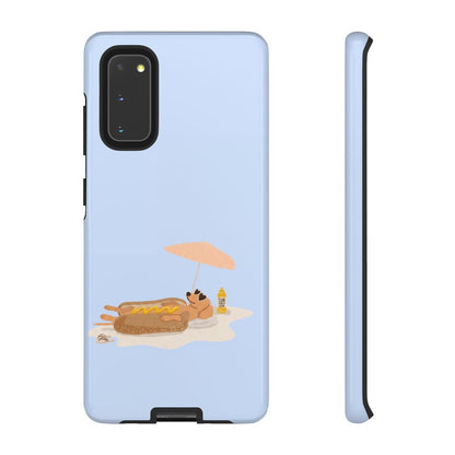 Funny Dachshund Phone Case – Minimalist Hot Dog Summer Aesthetic