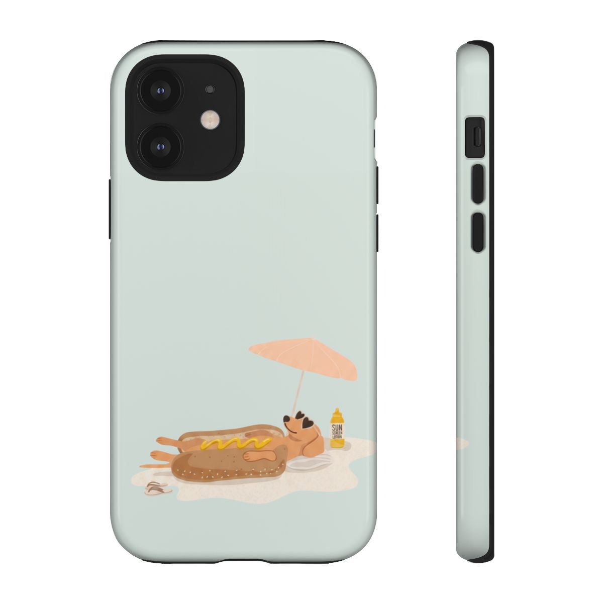 Funny Dachshund Phone Case – Minimalist Hot Dog Summer Aesthetic