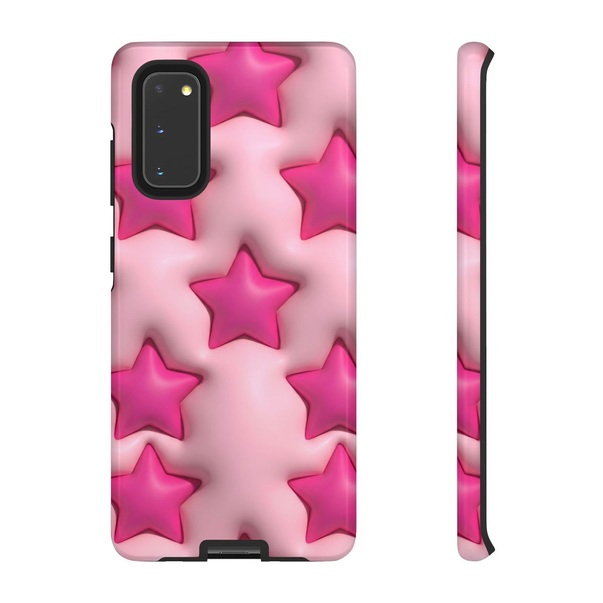 Pink Puffy Stars Aesthetic Phone Case - Cute Y2K Design