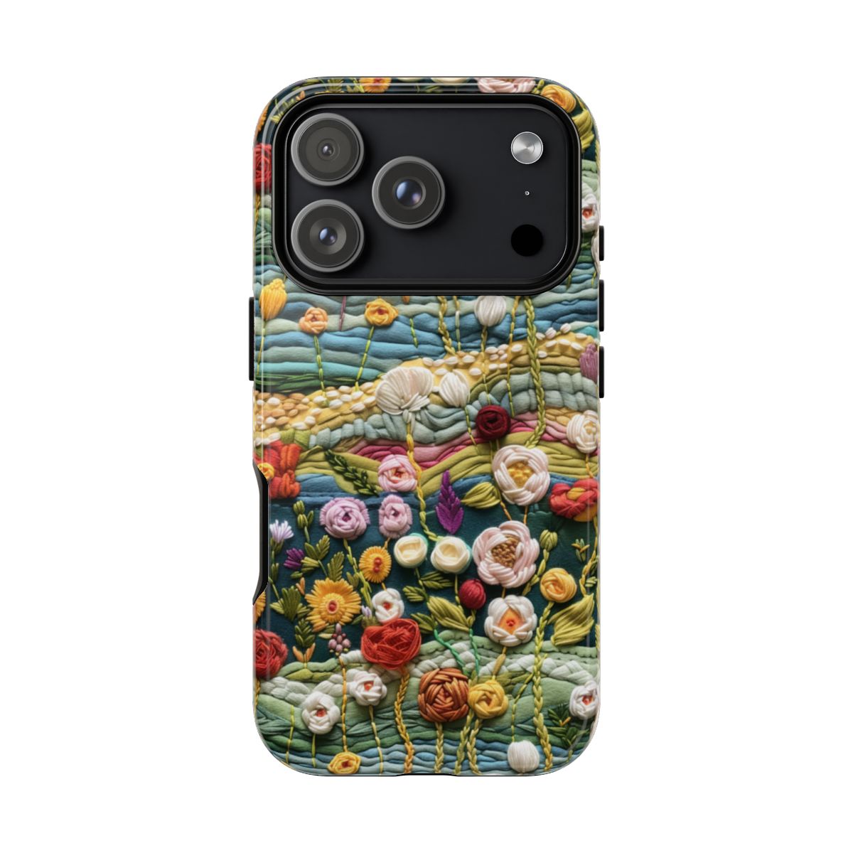 Embroidered Rosette Phone Case - 3D Boho Floral Art
