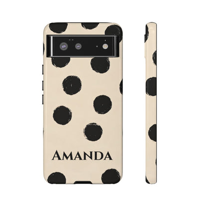 Personalized Polka Dot Phone Case – Custom Name Modern Abstract Aesthetic