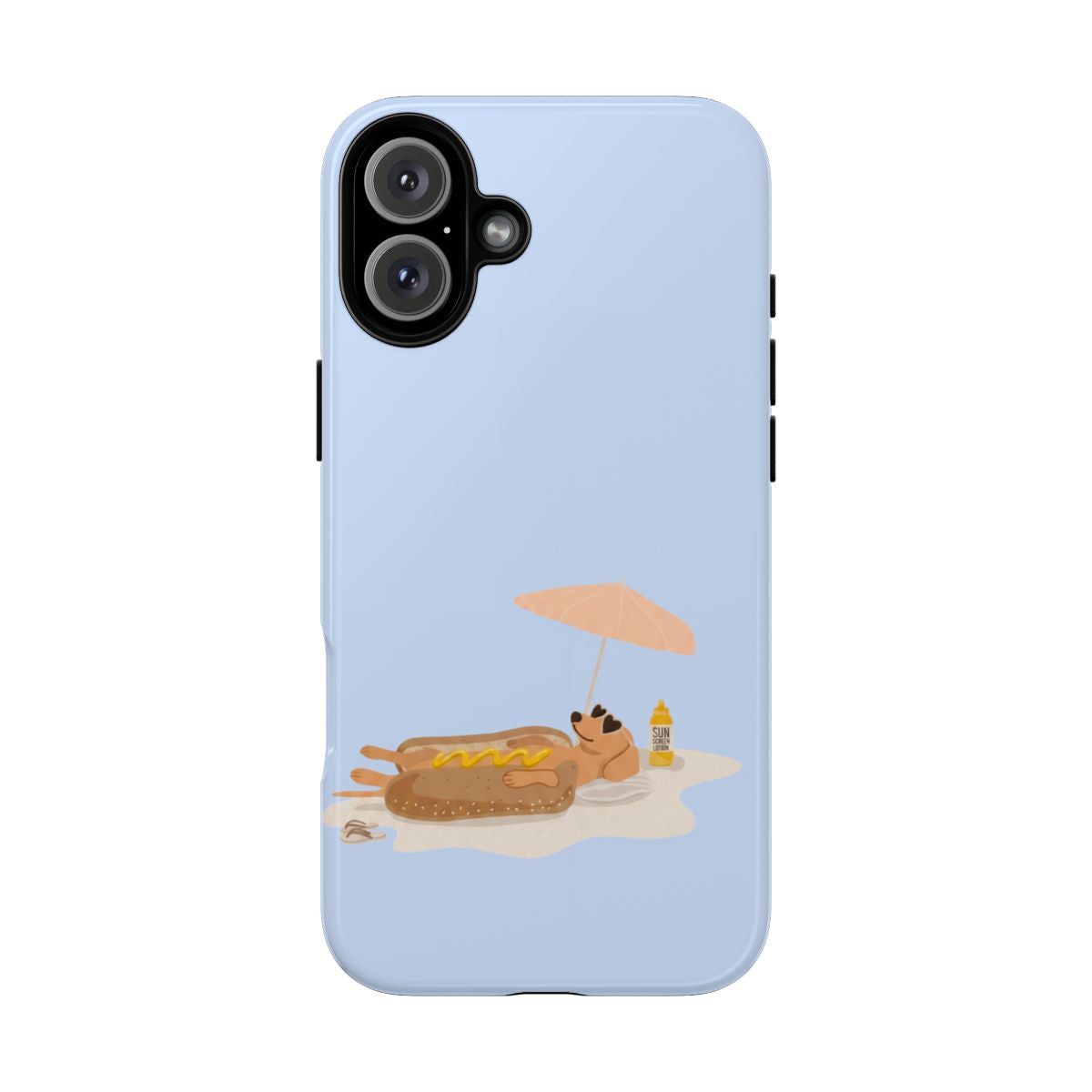 Funny Dachshund Phone Case – Minimalist Hot Dog Summer Aesthetic