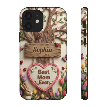 Personalized Best Mom Ever Phone Case - Whimsical Clay Garden