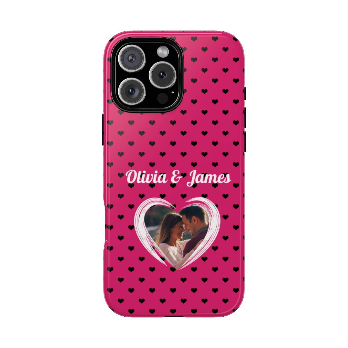 Personalized Photo Pink Heart Phone Case - Custom Photo & Name