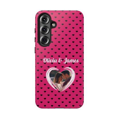 Personalized Photo Pink Heart Phone Case - Custom Photo & Name