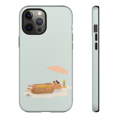 Funny Dachshund Phone Case – Minimalist Hot Dog Summer Aesthetic