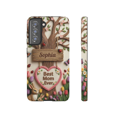 Personalized Best Mom Ever Phone Case - Whimsical Clay Garden