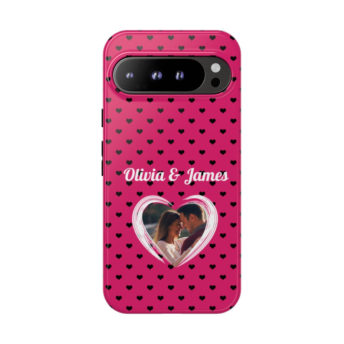 Personalized Photo Pink Heart Phone Case - Custom Photo & Name