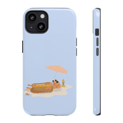 Funny Dachshund Phone Case – Minimalist Hot Dog Summer Aesthetic