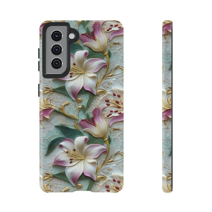 Enchanted Lily 3D Floral Phone Case - Textured Art