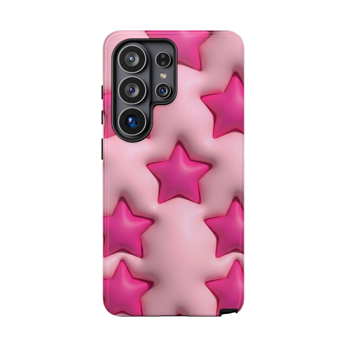 Pink Puffy Stars Aesthetic Phone Case - Cute Y2K Design