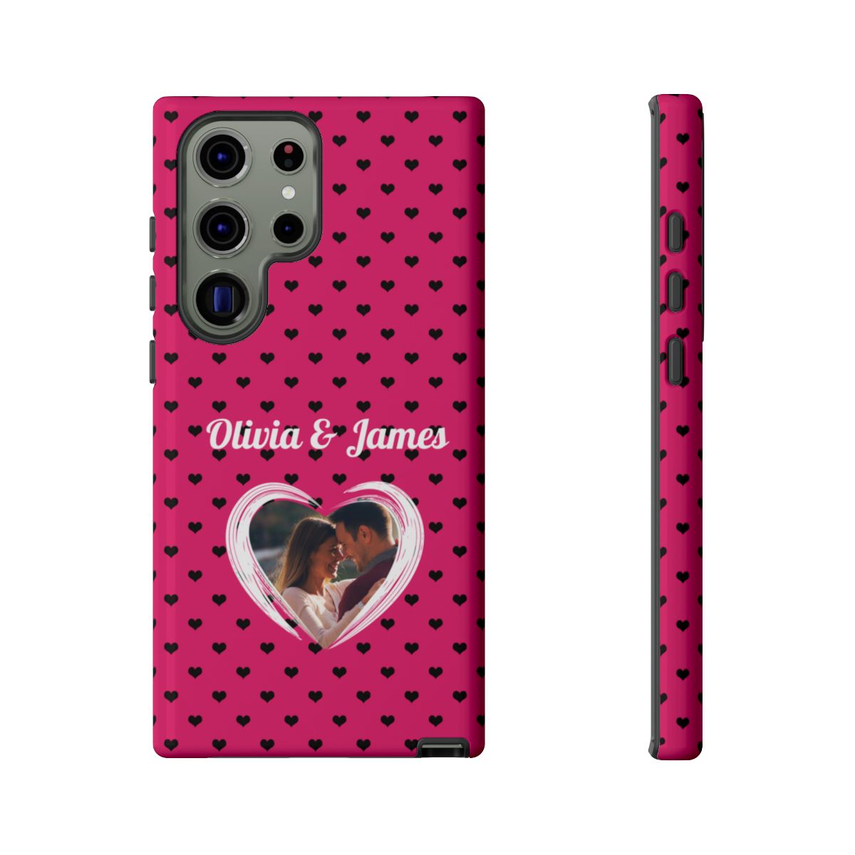Personalized Photo Pink Heart Phone Case - Custom Photo & Name