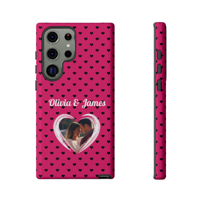 Personalized Photo Pink Heart Phone Case - Custom Photo & Name
