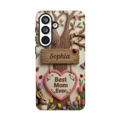 Personalized Best Mom Ever Phone Case - Whimsical Clay Garden