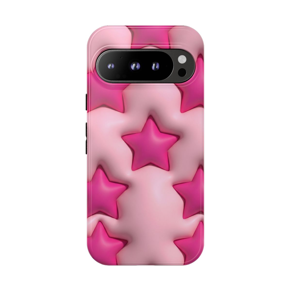 Pink Puffy Stars Aesthetic Phone Case - Cute Y2K Design