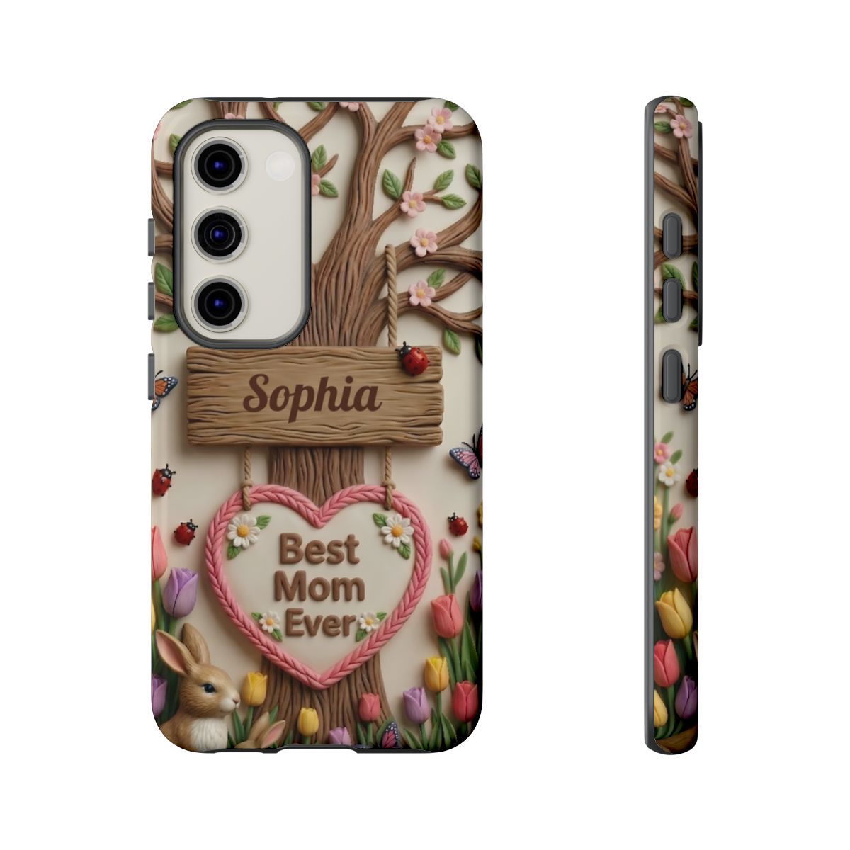 Personalized Best Mom Ever Phone Case - Whimsical Clay Garden