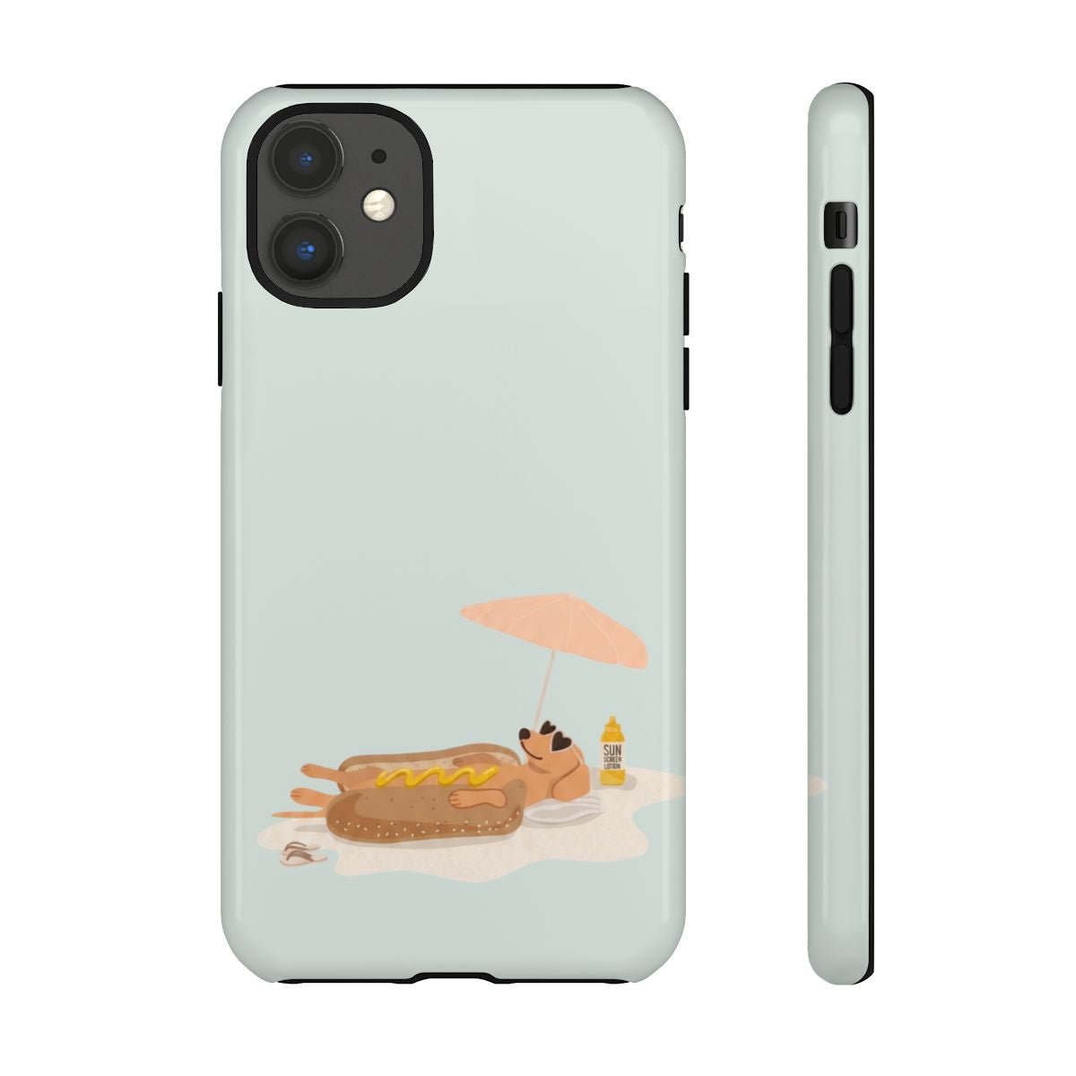 Funny Dachshund Phone Case – Minimalist Hot Dog Summer Aesthetic