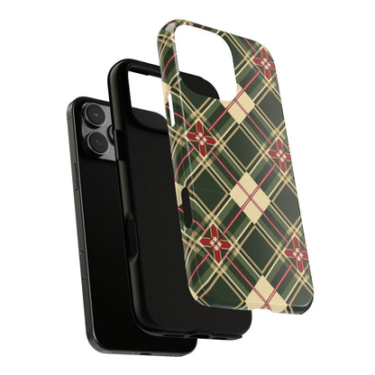 Green and Red Christmas Plaid Phone Case - Festive Patchwork