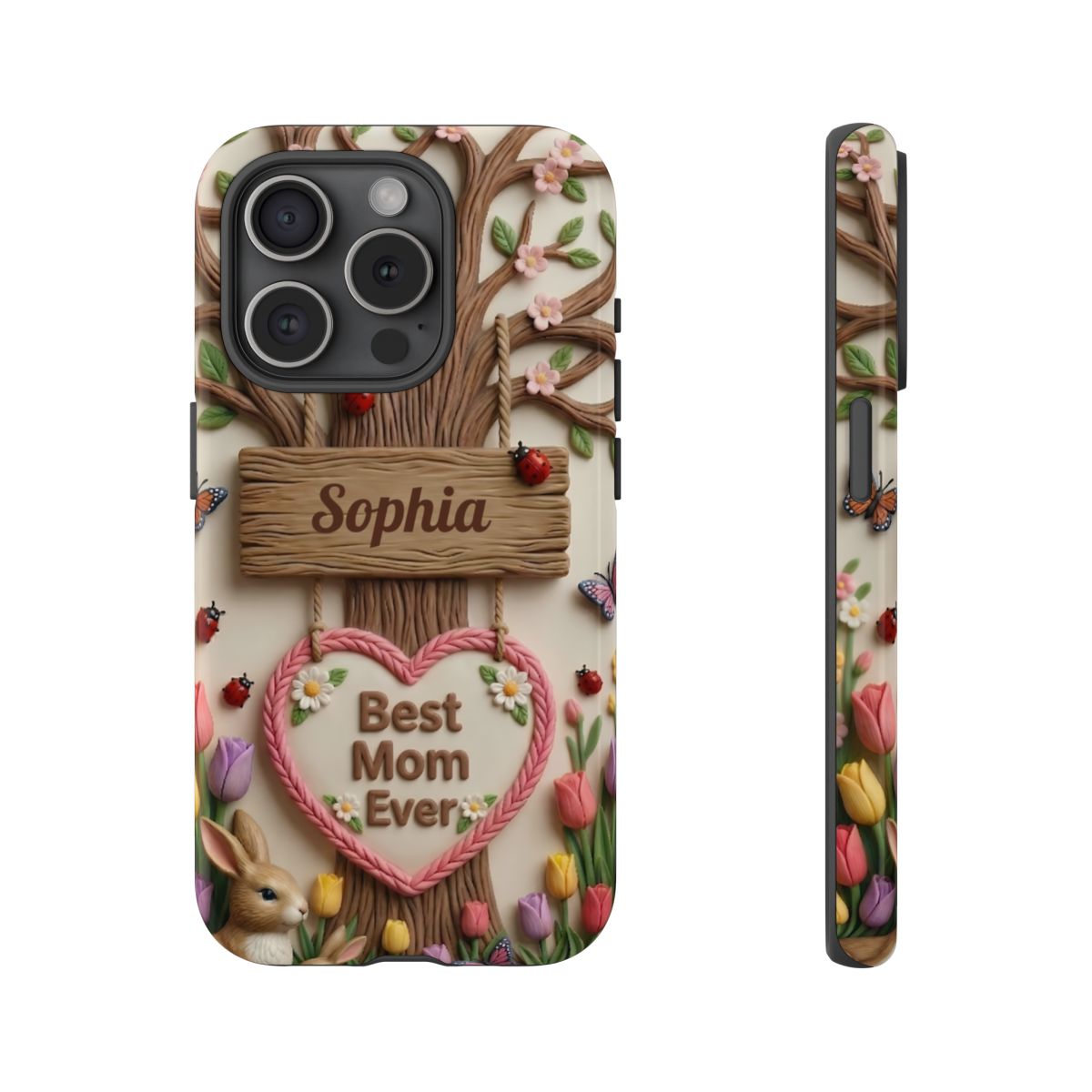 Personalized Best Mom Ever Phone Case - Whimsical Clay Garden