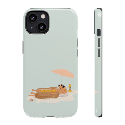 Funny Dachshund Phone Case – Minimalist Hot Dog Summer Aesthetic