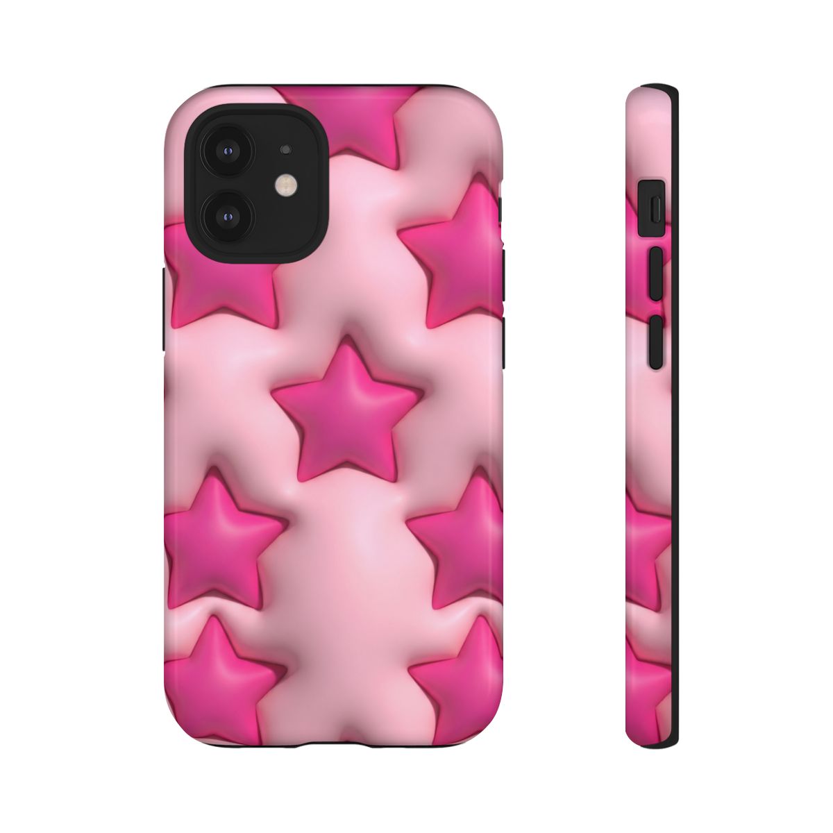 Pink Puffy Stars Aesthetic Phone Case - Cute Y2K Design
