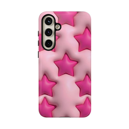 Pink Puffy Stars Aesthetic Phone Case - Cute Y2K Design