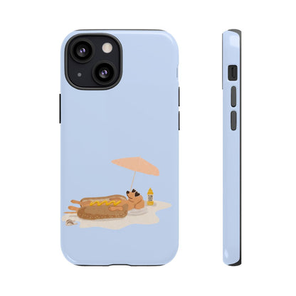 Funny Dachshund Phone Case – Minimalist Hot Dog Summer Aesthetic