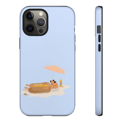 Funny Dachshund Phone Case – Minimalist Hot Dog Summer Aesthetic