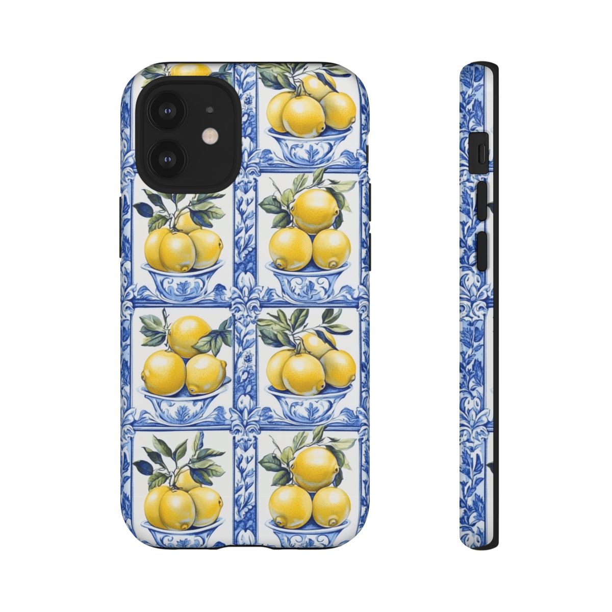 Amalfi Lemon Tile Phone Case - Mediterranean Blue & Yellow