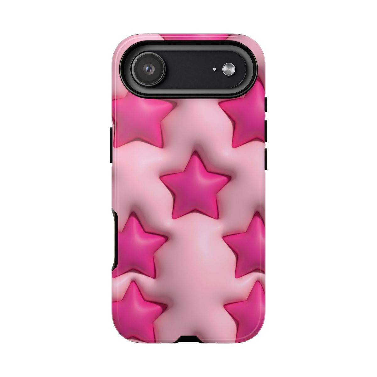 Pink Puffy Stars Aesthetic Phone Case - Cute Y2K Design