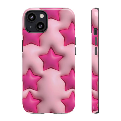Pink Puffy Stars Aesthetic Phone Case - Cute Y2K Design