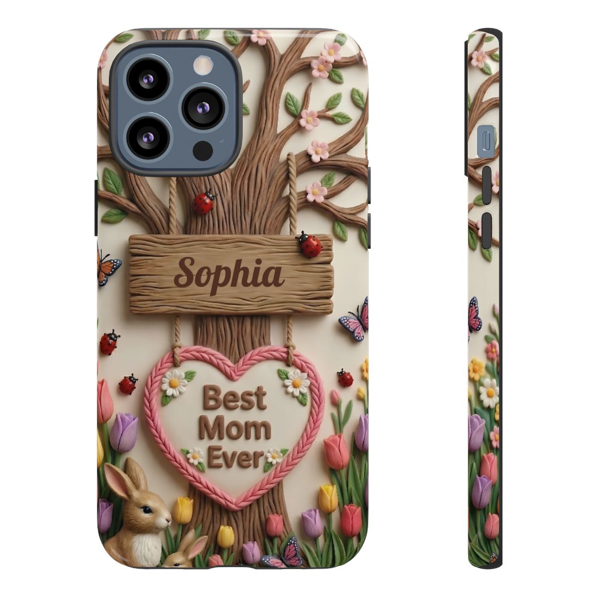 Personalized Best Mom Ever Phone Case - Whimsical Clay Garden