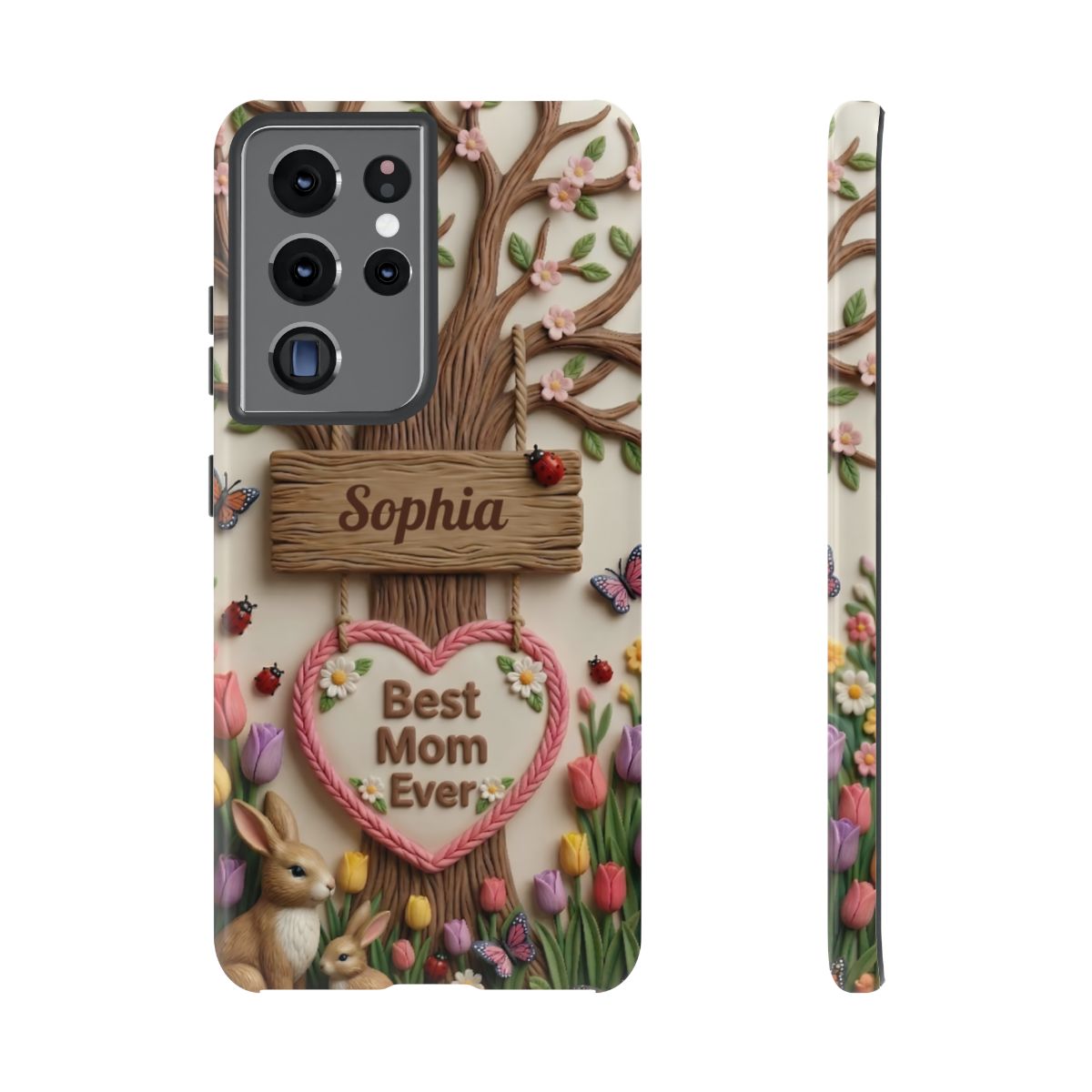 Personalized Best Mom Ever Phone Case - Whimsical Clay Garden