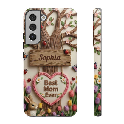 Personalized Best Mom Ever Phone Case - Whimsical Clay Garden