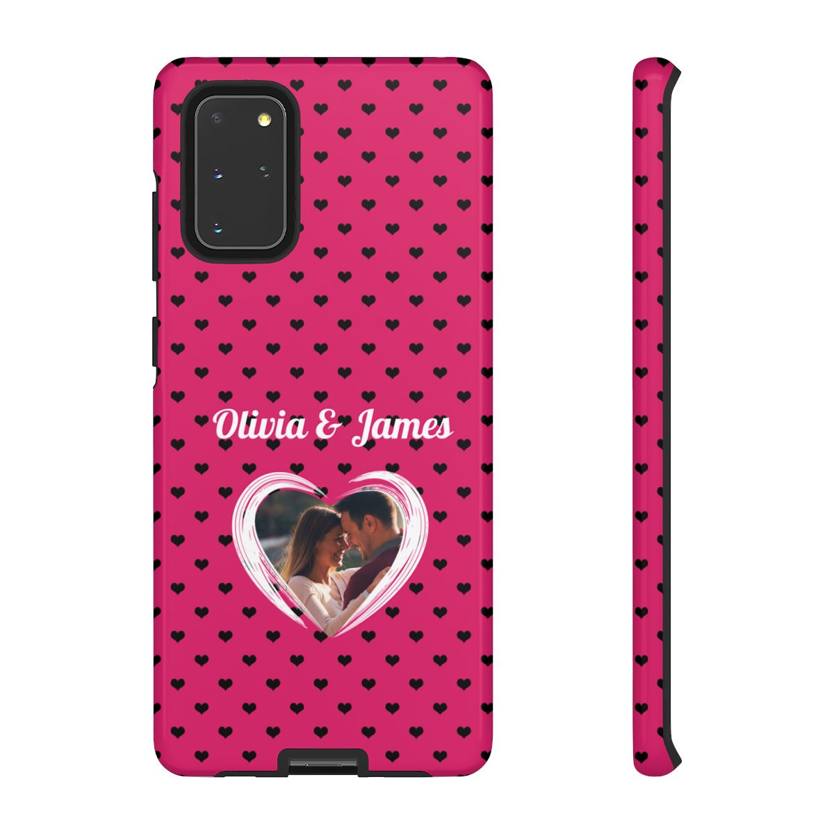 Personalized Photo Pink Heart Phone Case - Custom Photo & Name