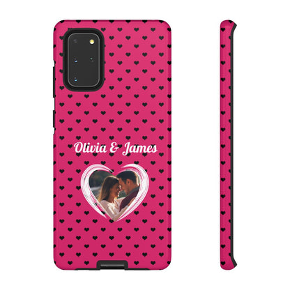 Personalized Photo Pink Heart Phone Case - Custom Photo & Name