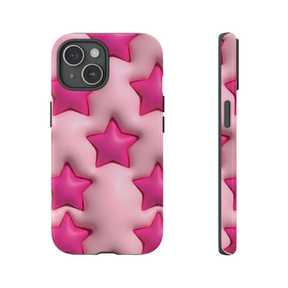 Pink Puffy Stars Aesthetic Phone Case - Cute Y2K Design