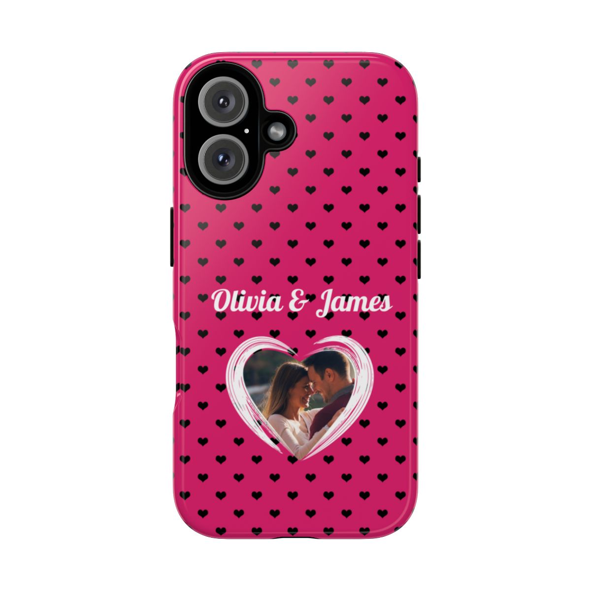 Personalized Photo Pink Heart Phone Case - Custom Photo & Name