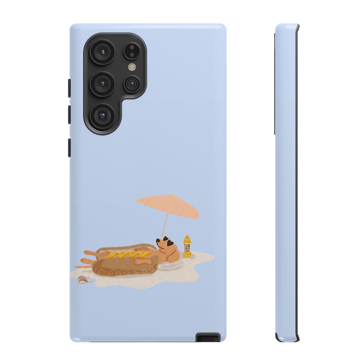 Funny Dachshund Phone Case – Minimalist Hot Dog Summer Aesthetic